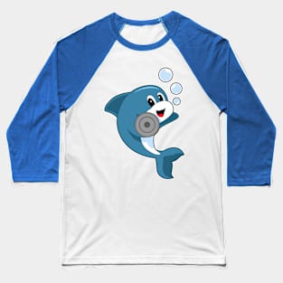 Dolphin Fitness Dumbbell Sports Baseball T-Shirt